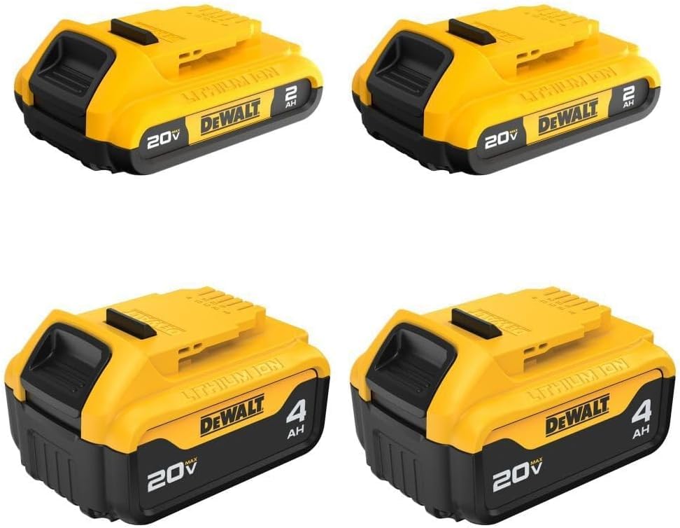 DEWALT DCB324-4YYR (2) 20V MAX 2 Ah Lithium-Ion Batteries and (2) 20V MAX XR 4...