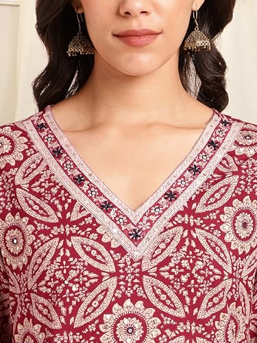 Image of MIRCHI FASHION Women's Straight Fit Pure Cotton Printed Kurta Set with Dupatta and Trouser
