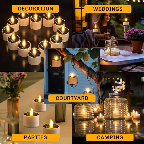 Image of CBK 2 PCS Solar Light Outdoor Waterproof Dusk to Dawn Rechargeable Portable LED Tealight Candle Lamp for Balcony Garden Camping and Home Decor