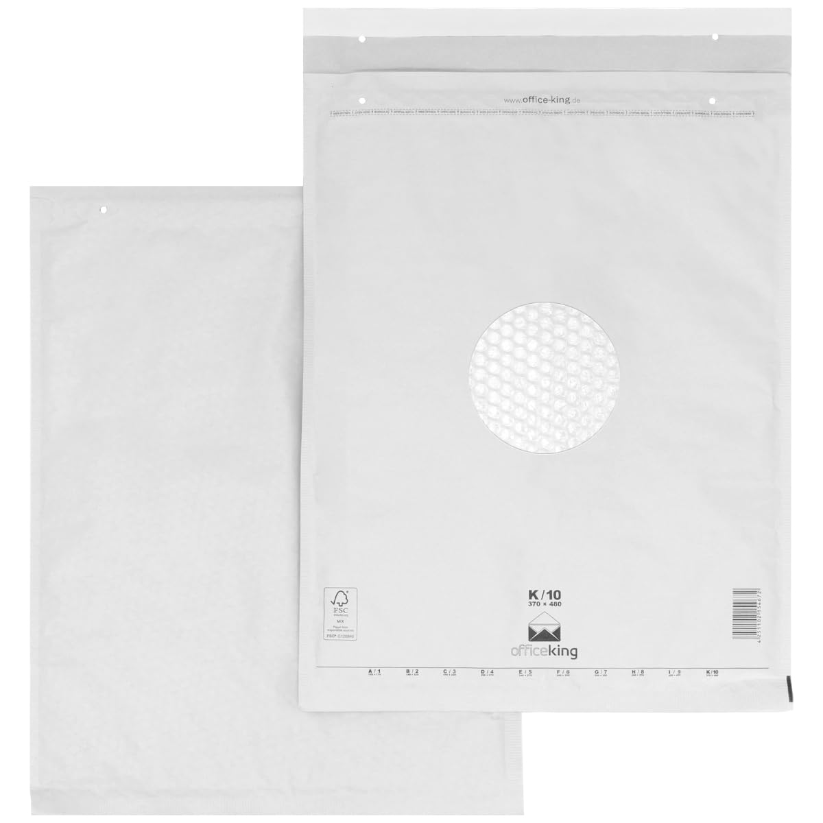 officeking 50 Luftpolsterversandumschläge K10 weiß 370 x 480 mm DIN A3+ Luftpolstertaschen Verpackung Polsterumschläge Briefumschläge gepolstert