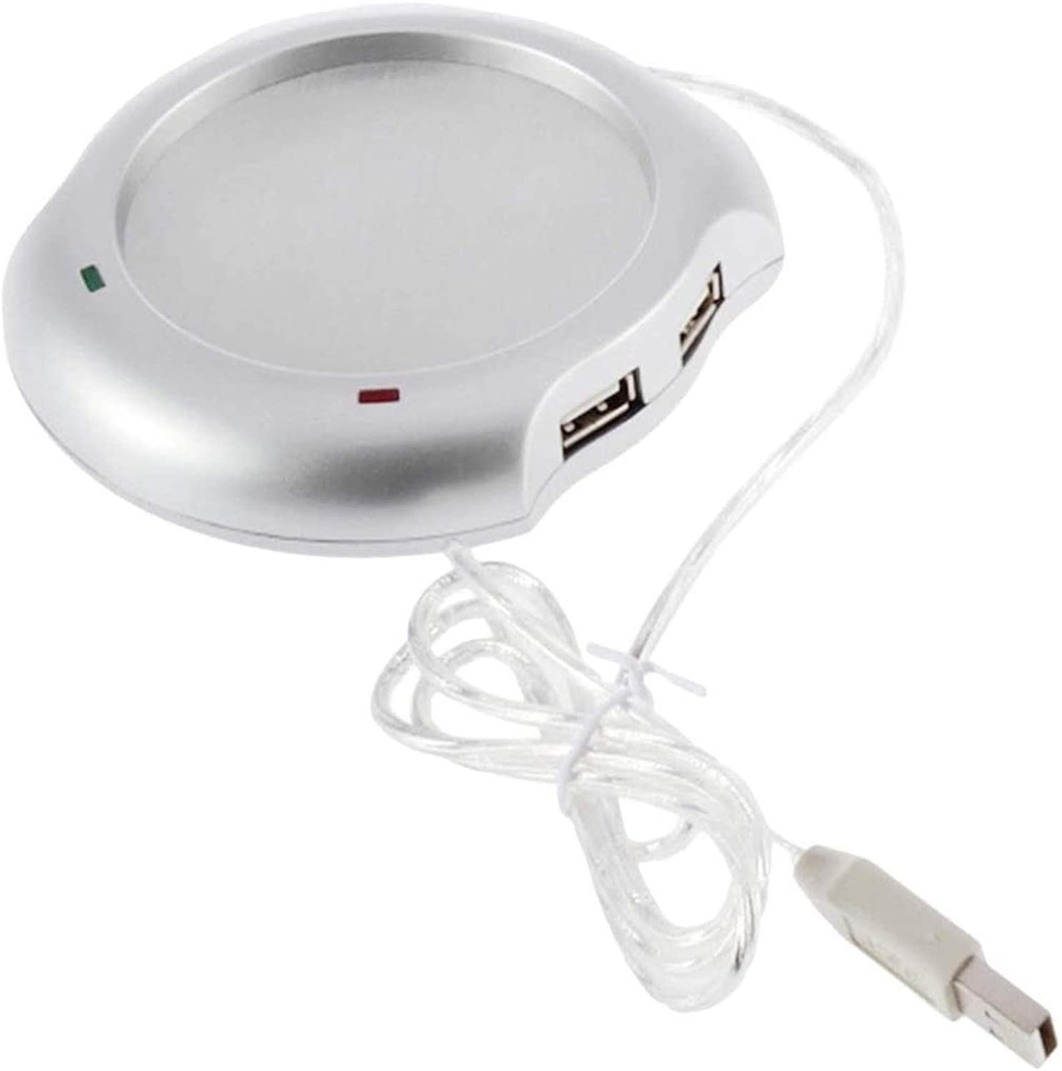 Calentador de Tazas de café Calentador de café para Escritorio Calentador de Tazas Calentador de Tazas para café Leche y té Adecuado para Uso en el hogar y la Oficina Plata