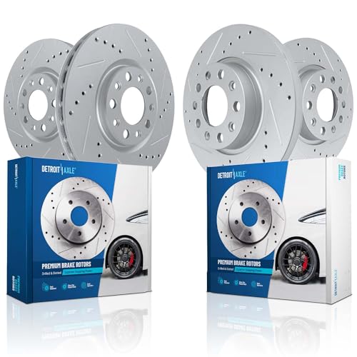 Detroit Axle - Brake Rotors for Jeep 2014-2022 Cherokee 2015-2017 Chrysler 200 Drilled and Slotted Disc Brake Rotors 2016 Replacement : 12.99