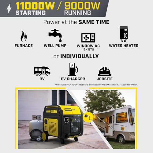 Image of Champion 11,000-Watt Remote Start Tri Fuel Portable Inverter Generator