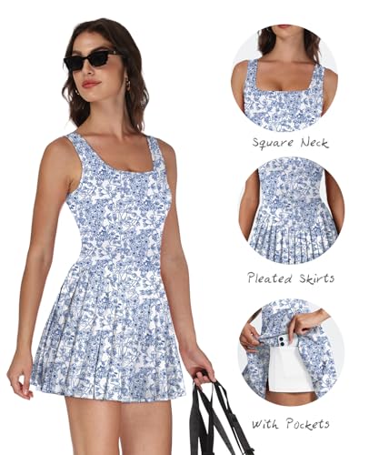 Image of NIASHOT Athletic Dress for Women with Shorts Sleeveless Womens Golf Dress