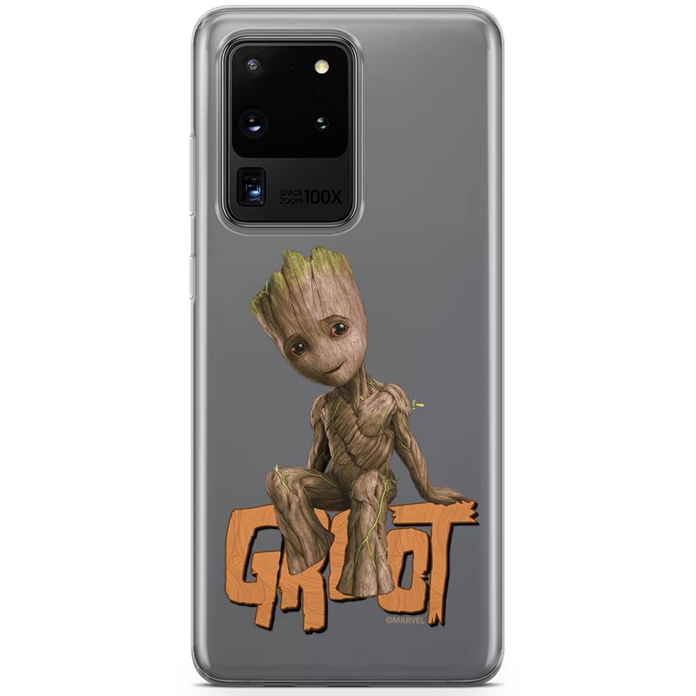 ERT GROUP Mobile Phone Case for Samsung S20 Ultra Original and Officially Licensed Marvel Pattern Groot 005 Optimally Fitted to the Shape of the Mobile Phone, Partially Transparent
