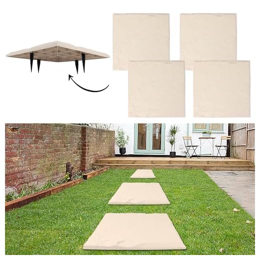 MARCHROSE 4Pcs Large Stepping Stones Outdoor Garden Walkway, Durable Plastic Pavers for Patio, Pathway, and Landscaping, Weatherproof Stepping Stones with Ground Stakes for Easy Installation