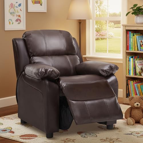 JC Home Macaron Kids Reclining Chair Leather Recliner Sofa Push