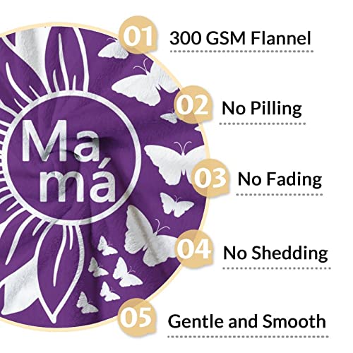 Mamá Throw Blanket - Soft, Fuzzy & Warm - 50x60 Inches to My Mom Blankets for Living Room, Decorative - Modern Throws Birthday Gifts from Daughter or Son