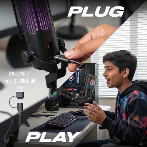 Image of DIGIMORE USB Microphone System | Boom Arm Mic | 192kHz Sampling | Unidirectional | for Streaming, Podcast, Gaming & Recording | PC Compatible (D-530)