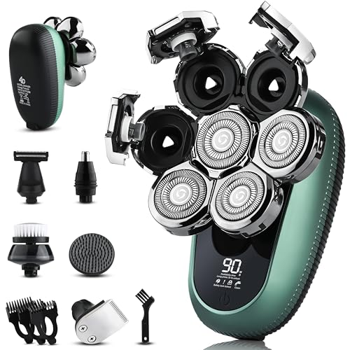 7D Head Shavers for Bald Men - Toncoke Detachable Electric Razor Grooming Kit with Nose Hair...