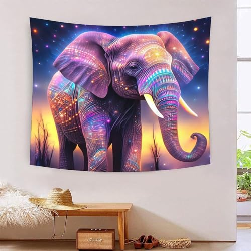 GAOYUCHUN Elephant Tapisserie Murale, Décorations Art Mural De Plafond Avec Kit D'Installation, Wall-hanging-tapestry Art Mural Pour Chambre À Coucher, Salon...