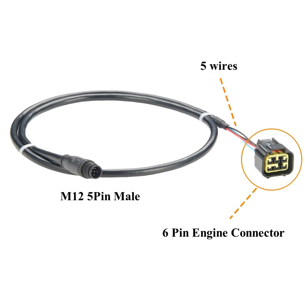 NMEA 2000 N2k Cavo di interfaccia motore a 6 poli M12 5 poli su 6 poli motore 06653-ZZ3-760HE per adattatore Ethernet RJ45 per MNT Pocket Reform Networks (1 m/3,28 piedi)