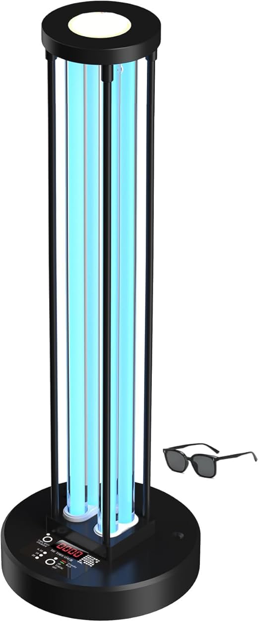Ultraviolet Germicidal Lamp,110w UV+Ozone Light Sanitizer for Whole Room, 99.99% Sanitization Rate,Three-Step Timing Remote Control, Blue Ligh for Odor Room Home Office School