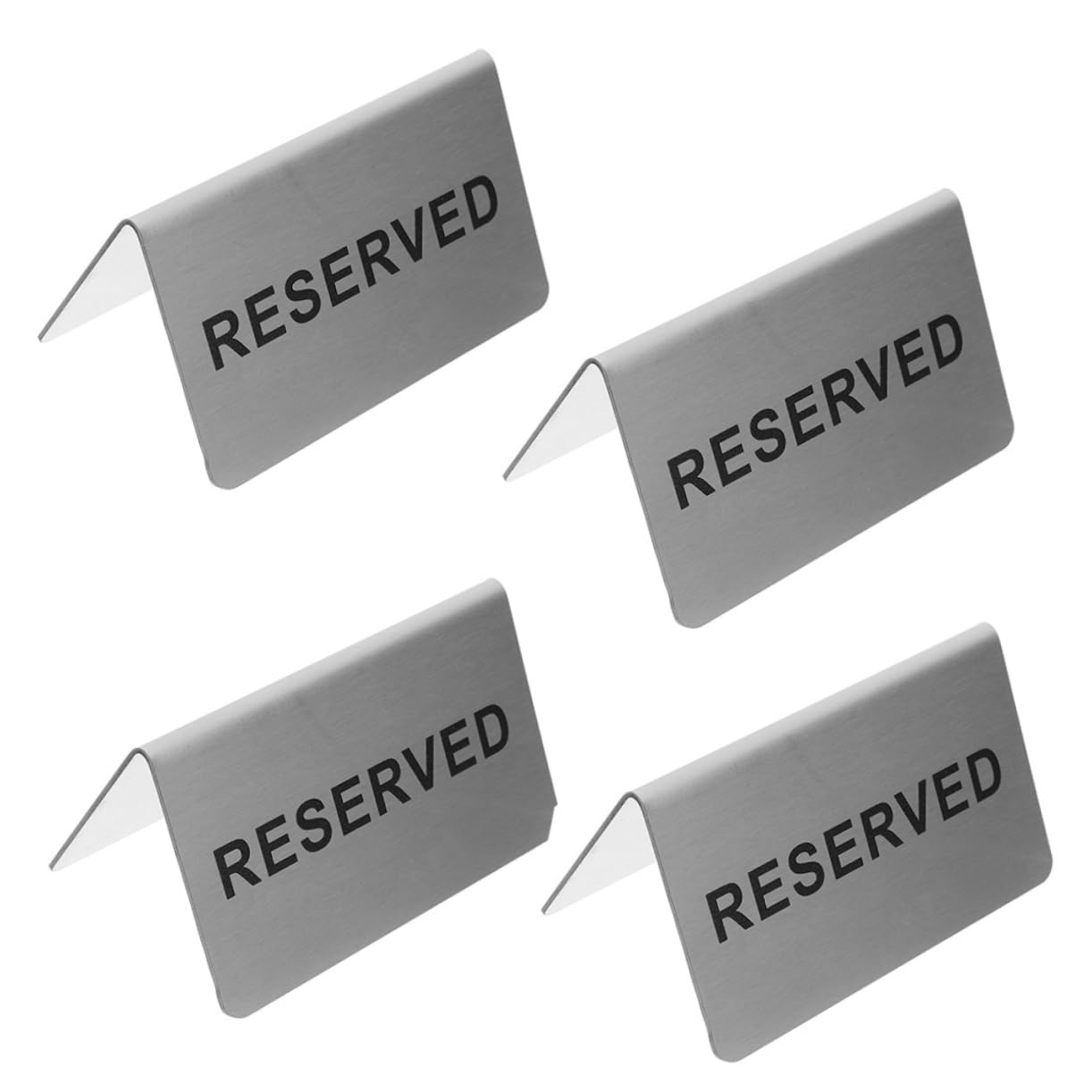 4piezas Letreros De Mesa Para Restaurantes Acero Inoxidable Doble Cara Para Bodas