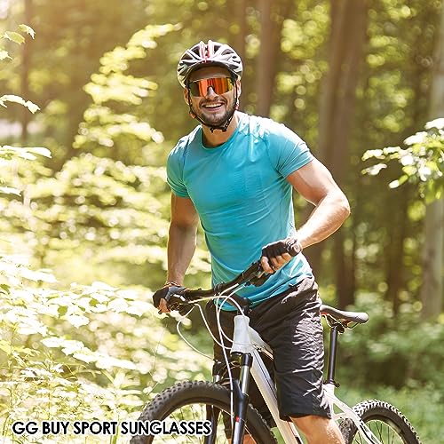 Óculos de sol esportivos polarizados, 3 lentes funcionais intercambiáveis com bloqueio UV, antirrefl