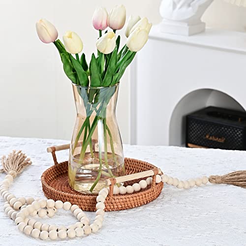 image for Nisoger Glass Vases for Flowers, 8 Inch Tall Ins Modern Irised Crystal