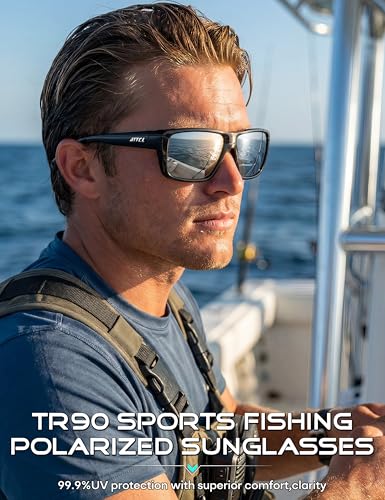 Image of ATTCL Polarized Sunglasses Men for Fishing: UV Protection Lightweight TR90 Sports Wrap Sun Glasses Driving Golf Running