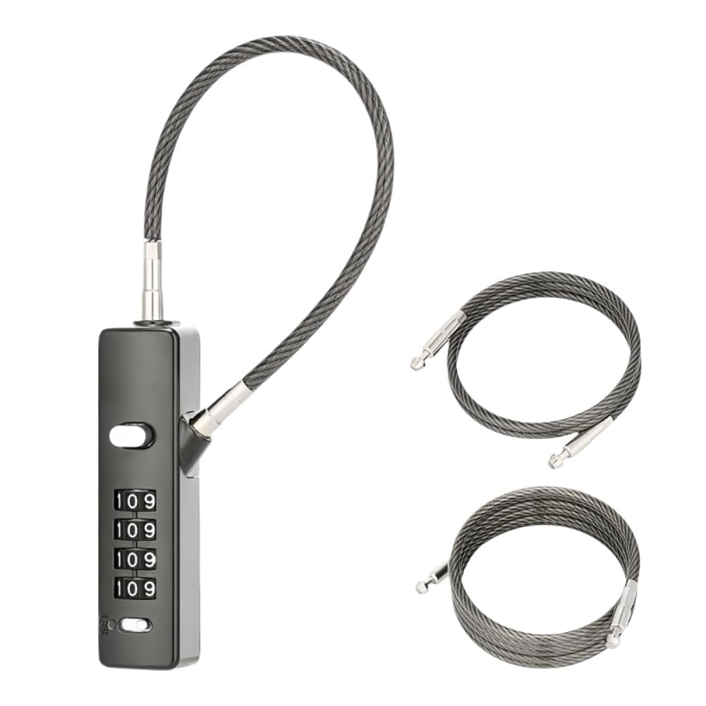 Set di lucchetti a combinazione a 4 cifre compatibile con armadi per biciclette, armadi, recinzioni, zinco e acciaio temprato(Gray)