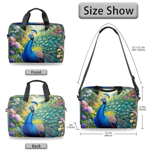 Maletín Majestic Peacock Feather para laptop 16 pulgadas miniatura 5