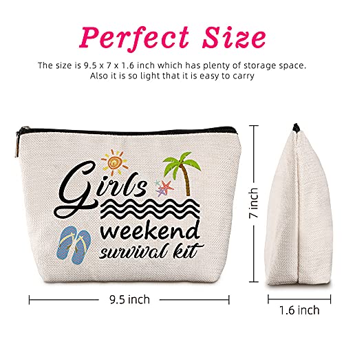 Java Wood Teen Girl Gifts Girls Weekend Survival Kit Travel Zipper Beach Makeup Bag Daughter Niece Granddaughter Graduation Trip Camping Christmas Bachelorette Party Gift Toiletry Cosmetic Bags #TOP3