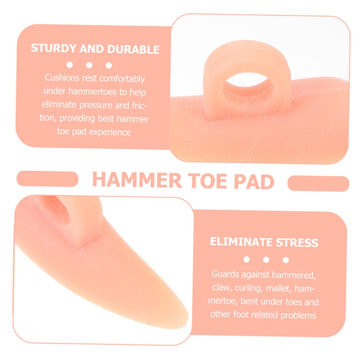 4pcs Toe Correctors for Bunion Support Gel Cushion Separators for Straightening Toes Sebs Material for Foot Care and Skin Tone Color