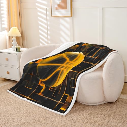 Couverture polaire carré géométrique pour chambre enfant basketball - 3