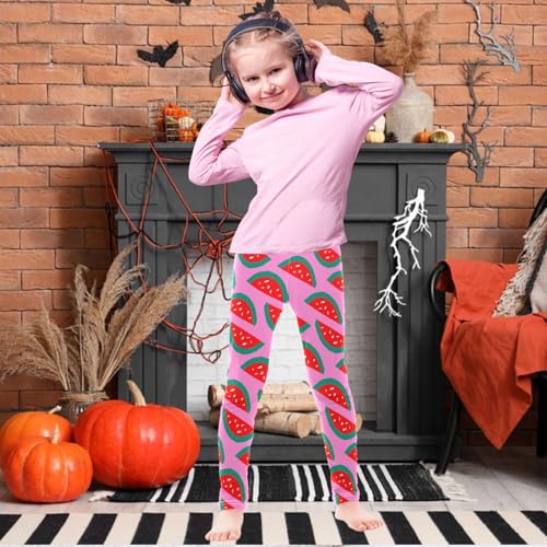 Girls' Leggings Ankle Length Printed Leggings Fresh Ripe Watermelon Slice Soft Comfortable Pants for Kids 4-10 Years2