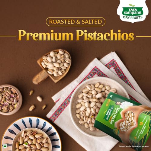 Image of Tata Sampann Pistachios Roasted & Salted, Pista, 500g, Rich In Protein, Phosphorus, & Dietary Fibre, Premium Nuts & Dry Fruits, Crunchy & Delicious Healthy Snack (Pack of 2)
