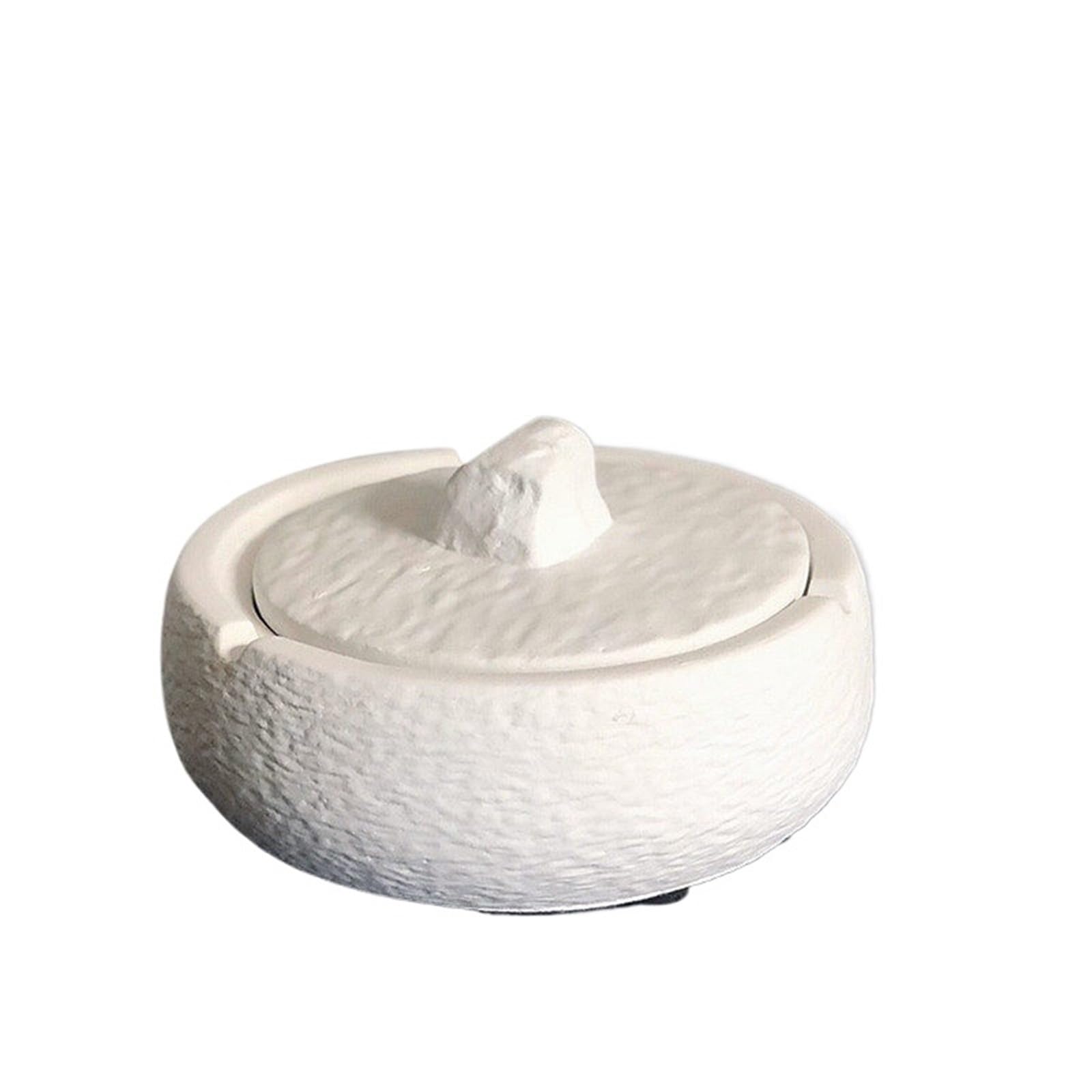 Zhaoj24-05 Cigar Ashtrays Cement cigarette with lid portable outdoor indoor desktop smoking ashtray home office(White)