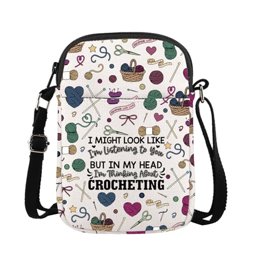 In My Head I Am Thinking About Crocheting Gift Crochet Gift Yarn Crocheter Gift Knitting Crossbody Bag