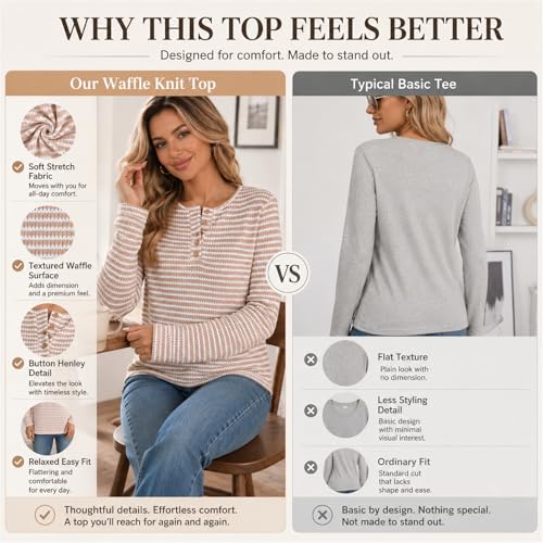 Blusa de punto gofre texturizada a rayas con botones 7