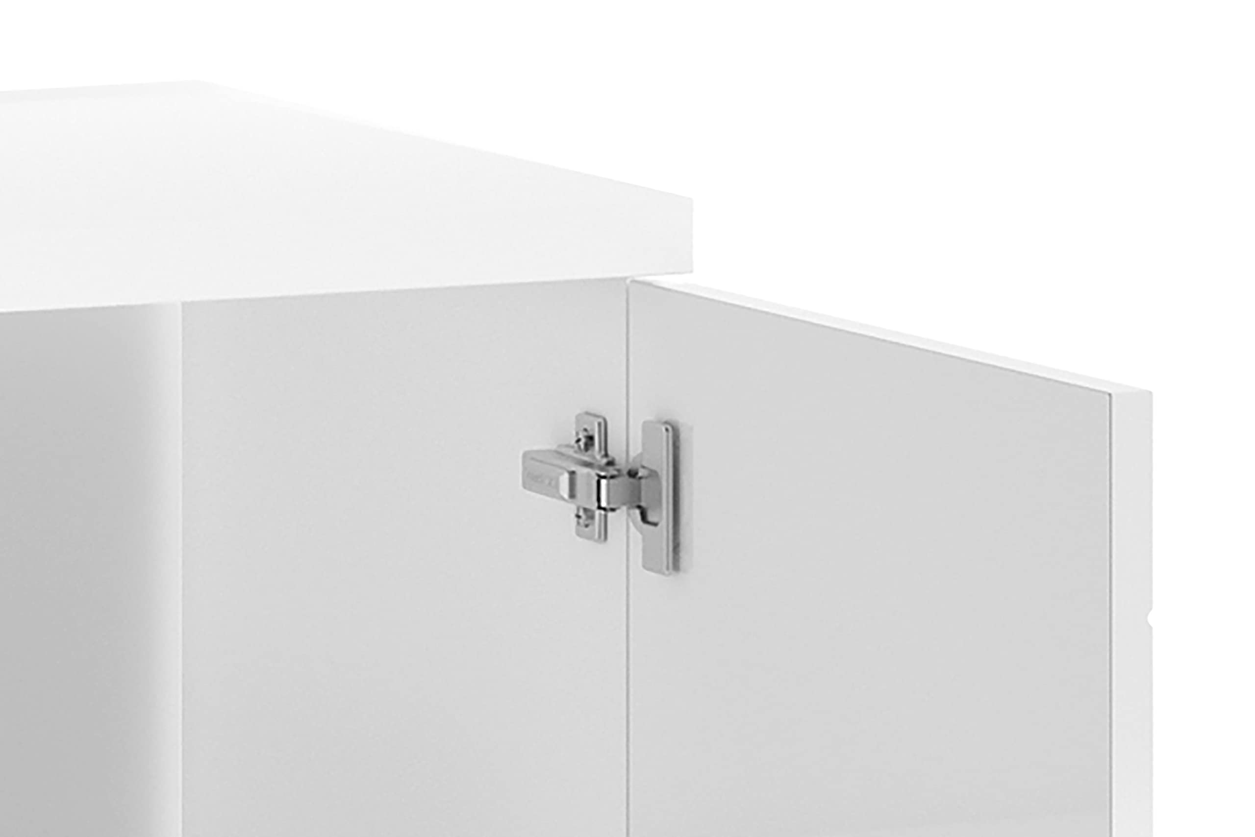 byLIVING Nebraska 02 Meuble de lavabo, Bois d'ingénierie, Blanc Mat-Blanc Brillant, B 80, H 59, T 31,5 cm