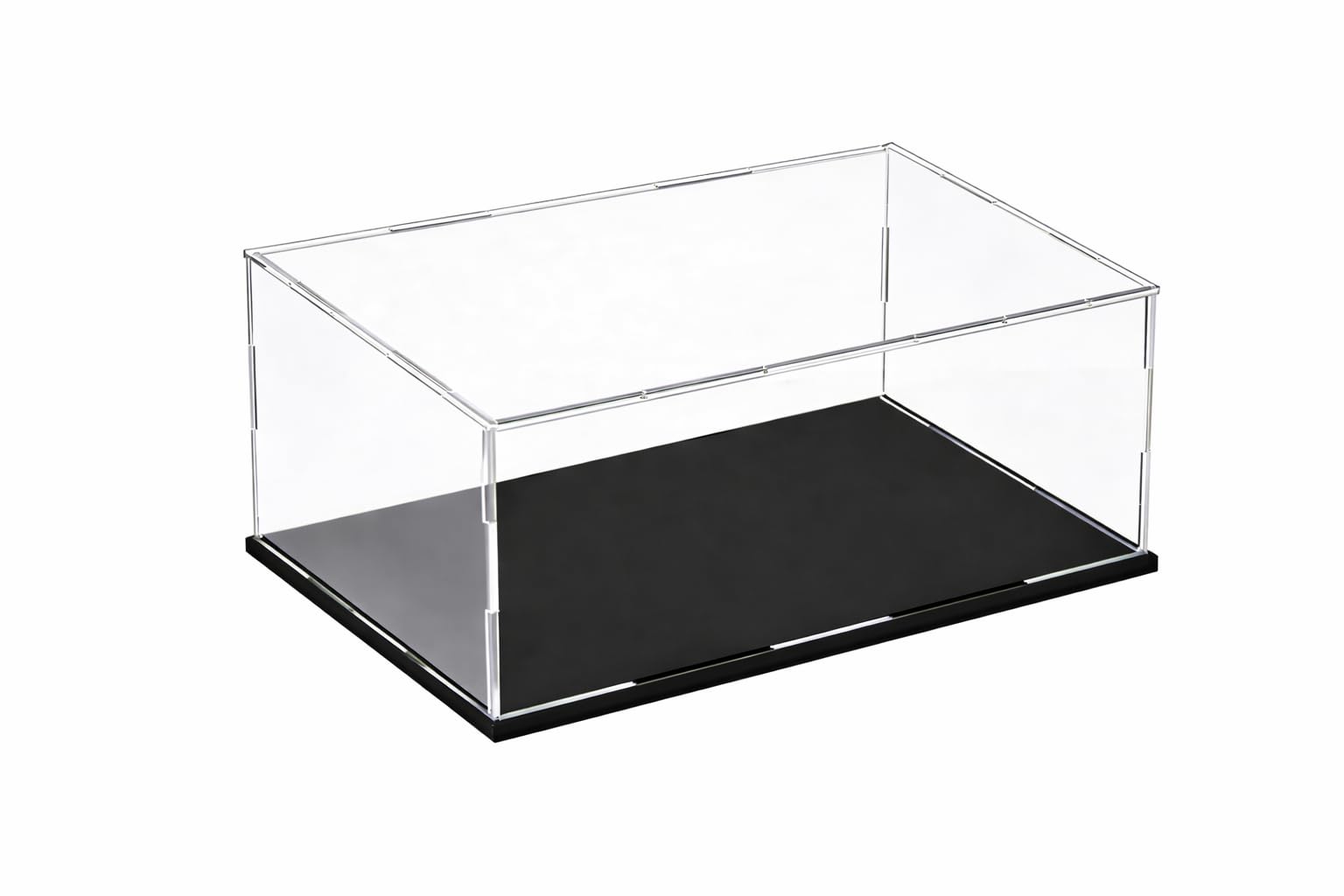 Premium Clear Acrylic Transparent Display Box for Showpieces, Collectibles, Miniatures, Toys & Murti | Luxury Dustproof Protective Showcase Case with Elegant Black Base (9*8*6)-image-39