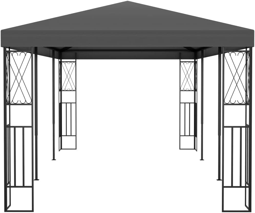 vidaXL vidaXL Gazebo, Canopy Tent with Double Roof, Patio Pavilion with Steel Frame, Wedding Party Tent for Garden Backyard Beach, Anthracite Fabric