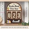 Books Read This Year Counter Valentines Day Gifts For Women Readers, Personalized Book Counter Tracker Bookshelf Decor, Bookish Gifts Accessories For Book Lovers, Bookworm, Bookclub Stocking Stuffers