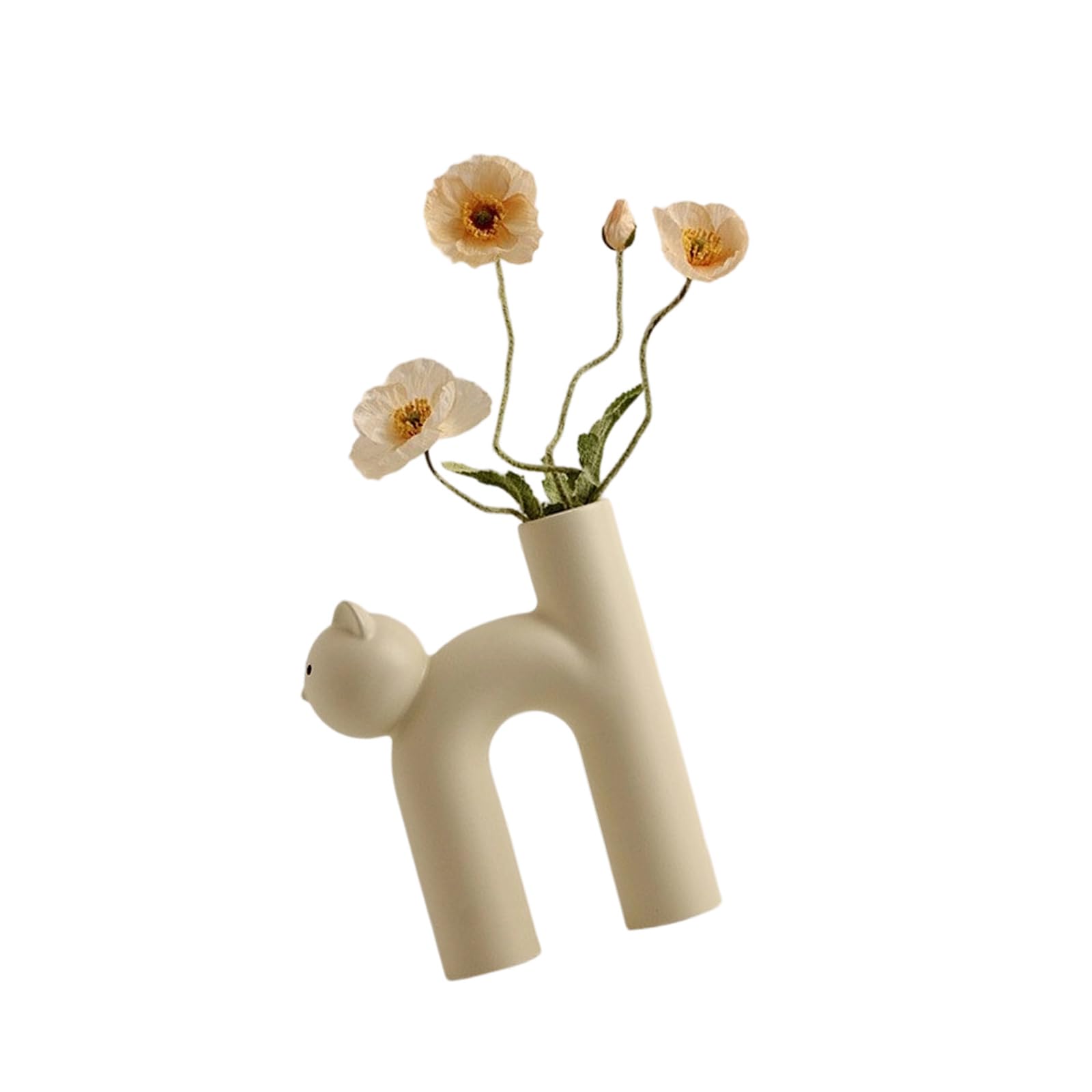 Nucelit Decorative Flower Vases Cats Vase Ceramic Buds Vase Moderns Home Decors Minimalists Decors Cats Lover Women Decorative Flower Vases Table Centerpieces Ceramic Buds for Home Lovers