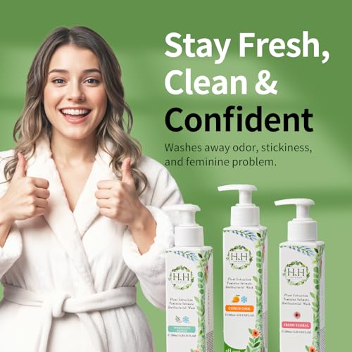Image of HH Herb & Health Feminine Wash for Women, pH3.6 Lactobacillus Cleanser with Botanical Extracts, Hydrating & Cooling Intimate Care for Odor, Dryness and Itch, Woody Scent