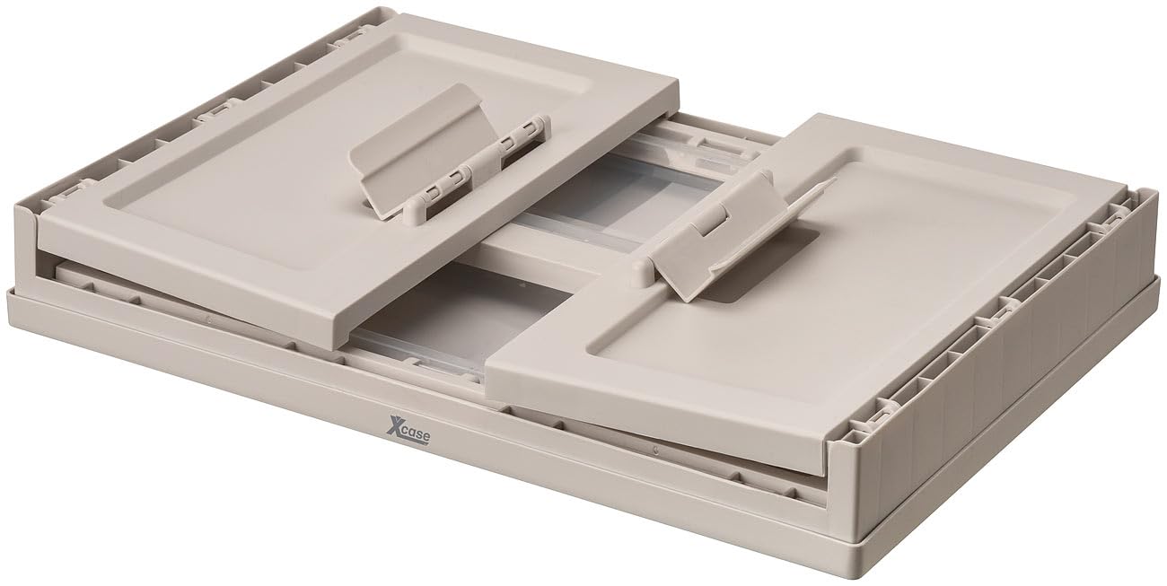 Xcase Stapelboxen: 4er-Set Faltbare Aufbewahrungsboxen mit Deckel, 4 Rollen, 45 l, weiß (Aufbewahrung Boxen mit Deckel, platzsparende Aufbewahrungsboxen, Regal)