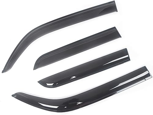 BANDOX for Nissan March 2010-2016 Auto Side Window Wind Deflectors Visors Black Rain Guard Door Visor Vent Shades Dark Smoke Ventvisor