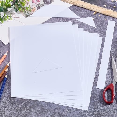 Image of OLYCRAFT 8 Sheets White ABS Plastic Sheet 10.4x7.9 Inch ABS Plastic Plates 0.5mm Thick Hard Plastic Sheet for Architectural Models Sand Table Building Model Material Supplies