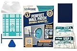 Drywall Repair Kit by SD Home, Fix Large Holes Fast, Wall Plate, 2 Patch Dry Compound Bags, Sanding Block & Trowel, Perfect Drywall Hole Patch Solution, Quick & Easy Filler, Wall Putty, Spackle Paste