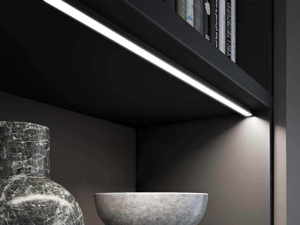 TOT ELECTRIC 2PZ Striscia led 12V 1m con profilo barra luminosa lampada sottopensile in alluminio luce cucina armadio mensole copaertura Opaco Luce Naturale