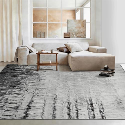 Tapete moderno abstracto 152x213 cm gris y blanco