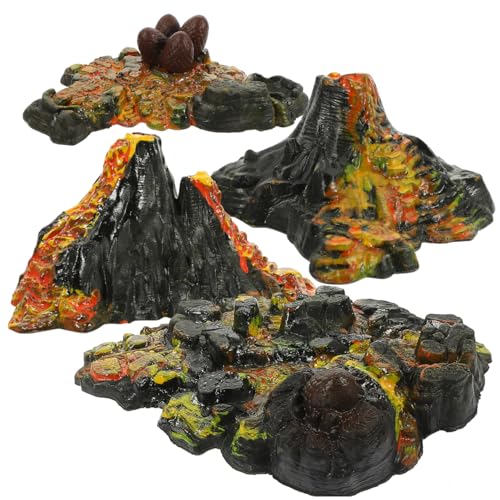 MOLUCKFU Vulkan Modell 14X9.5X3.5 cm Simuliertes Vulkan Spielzeug Detailliertes Landschaftsdekor Für Büro Aquarium Und Zuhause