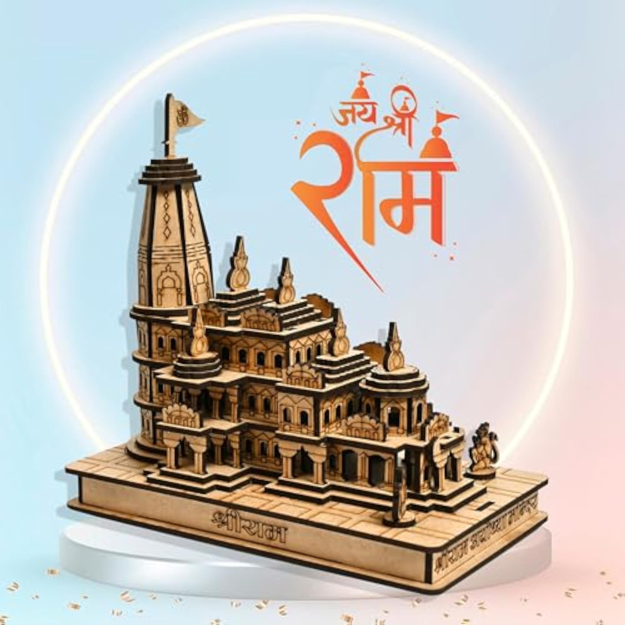 Ram Mandir Ayodhya Wood Temple 3D Model for Home Decoration