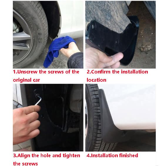 Image of XUKEY 4PCS Mud Flaps Splash Guard for Ford Ranger 2024 2025 Mudguards Mudflaps Fender Tire Protector Rear Front Car Accessories Replacement