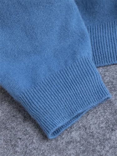 Men's V-Neck Wool Sweater Long Sleeve Pullover Merino Wool Knitwear Casual Top4