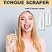 KN FLAX Tongue Scraper [2 pack] [Medical Grade] Reduce Bad Breath Maintains Oral Care 100% BPA Free Metal Tongue Scraper, Tongue Cleaner for Adults and Kids, Easy to Use with Non-Synthetic Handle