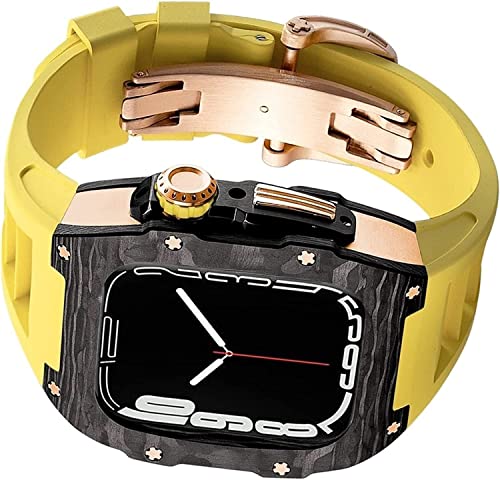 Bracelet Fluororubber Apple Watch 44mm antichoc avec cadre en métal