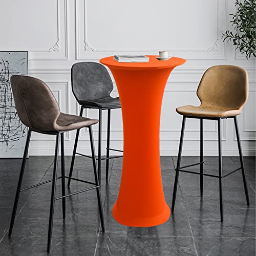 Image of Cocktail Table Covers - 2 Pack 24 inchx43 inch Fitted Highboy Table Cloth - Orange